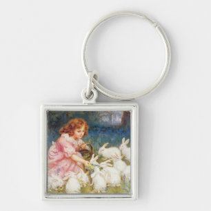 Feeding the Rabbits Keychain