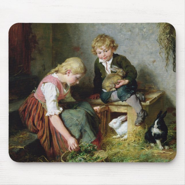 Feeding the Rabbits Mouse Pad (Front)