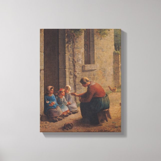Feeding the Young, 1850 Canvas Print (Front)