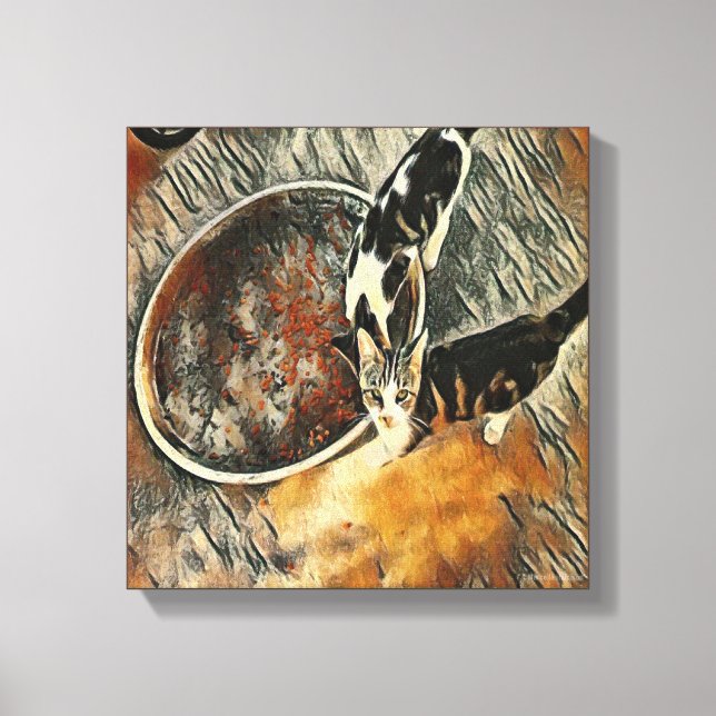 Feeding Time! - Brown Trim Canvas Print (Front)
