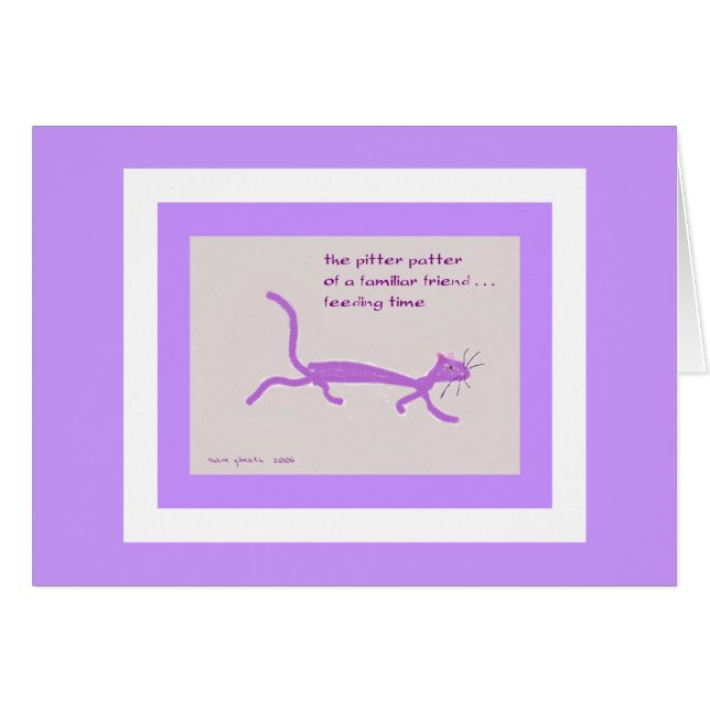 Feeding Time - Happy Cat Card (Front Horizontal)