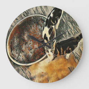 Feeding Time! Large Clock
