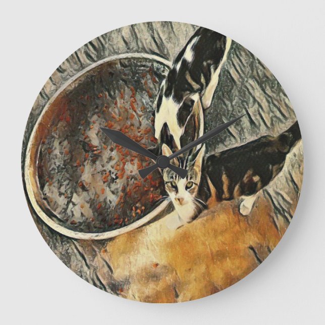 Feeding Time! Large Clock (Front)
