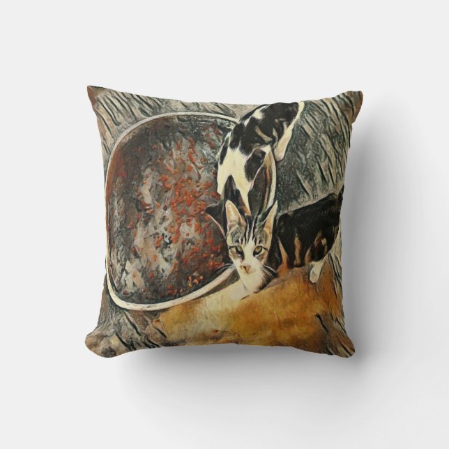 Feeding Time! Throw Pillow (Front)