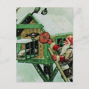 “Feeding Winter Birds” by Jenny Nystrom Postcard