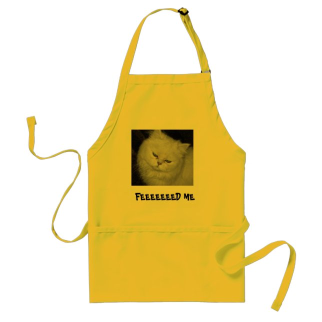 FEEEEEEED ME funny cat apron (Front)