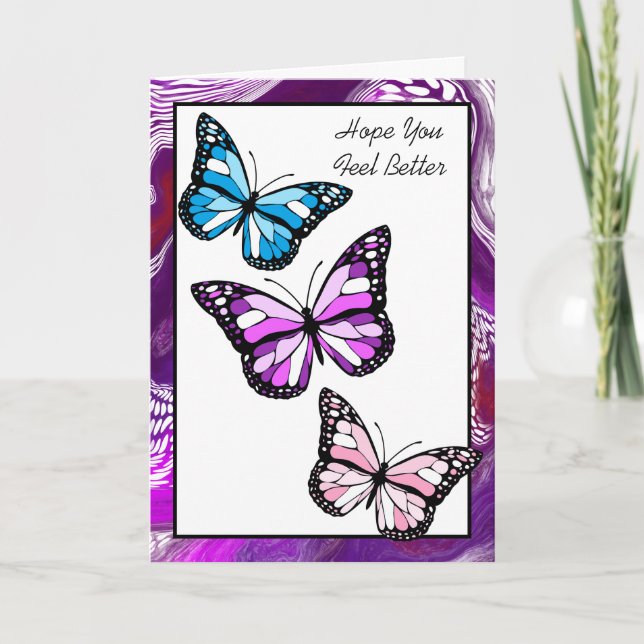 Feel Better Butterflies Card (Front)