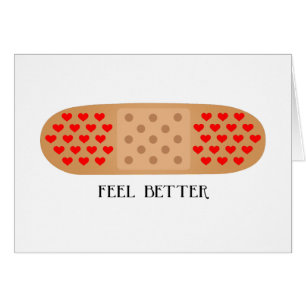 Feel Better heart bandaid customize card