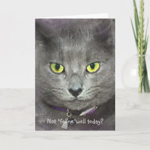 Feel Better Soon Cat Face Card