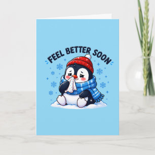 Feel Better Soon Penguin Get Well Soon Greeting  Card