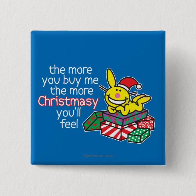 Feel Christmasy 2 Inch Square Button (Front)