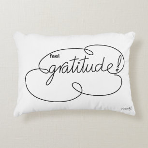 feel GRATITUDE - Bold CloudS Accent Pillow