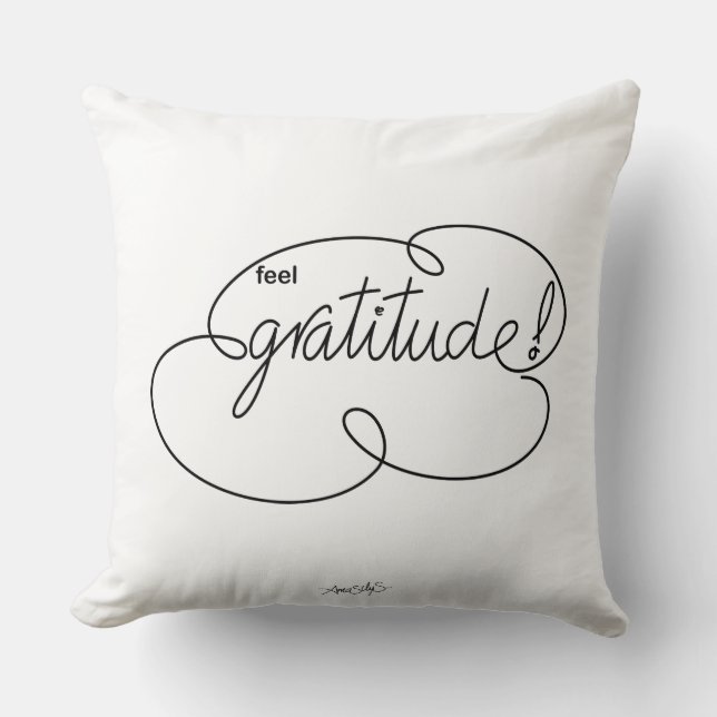 feel GRATITUDE - Bold CloudS Throw Pillow (Front)