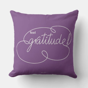 feel GRATITUDE - Bold CloudS - W Throw Pillow