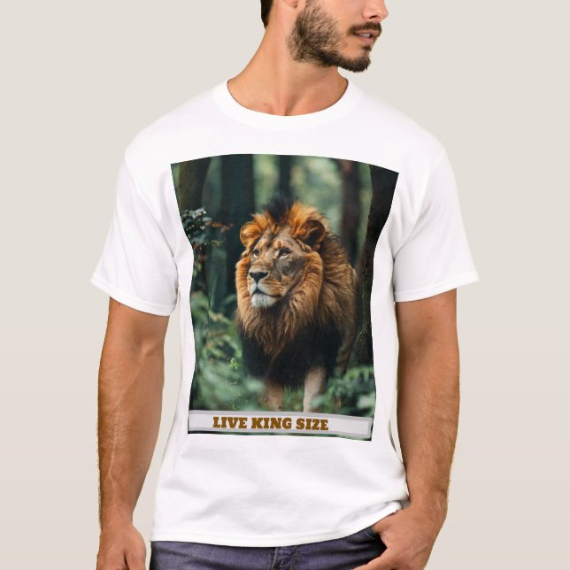 feel like king lion embossed t shirt (Front)