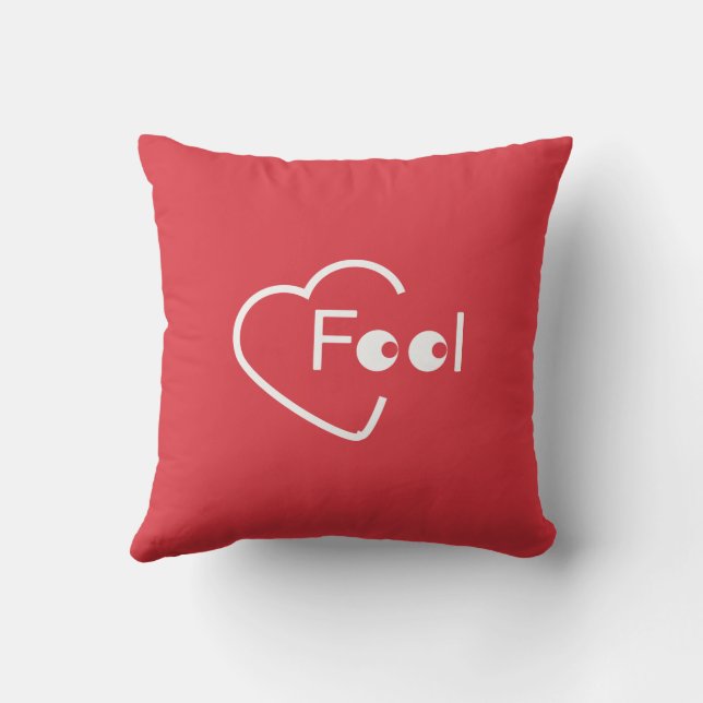 Feel Love White Front Back Simple Riddle Throw Pillow (Back)