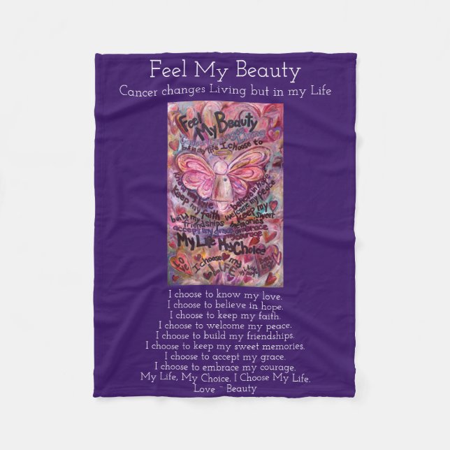 Feel My Beauty Cancer Angel Soft Fleece Blanket (Front)