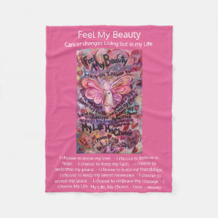 Feel My Beauty Cancer Poem Pink Angel Soft Blanket