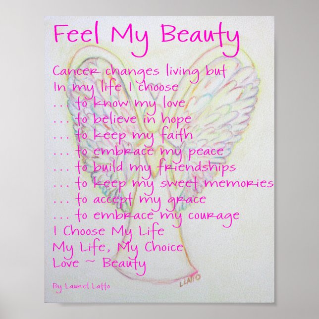 Feel My Beauty Cancer Poem Poster Print (Front)
