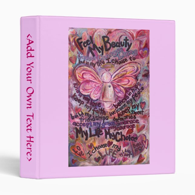Feel My Beauty Pink Cancer Angel Binder (Front/Spine)