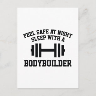 Feel Safe At Night Sleep With A Bodybuilder Postcard