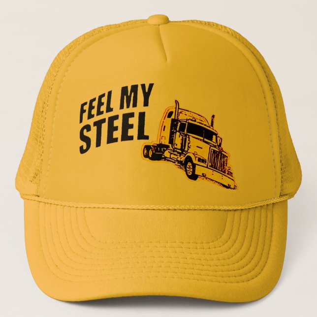 feel steel trucker hat (Front)
