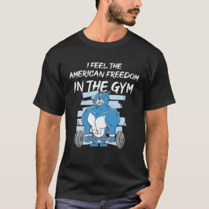 Feel the American Freedom in the Gym with this Cat T-Shirt