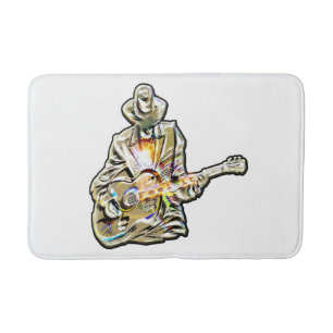 Feel the Blues – Artistic Guitar Design Bath Mat