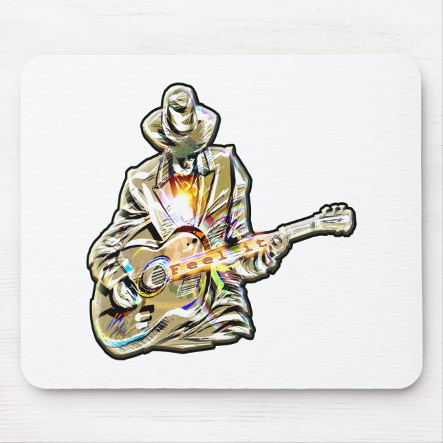 Feel the Blues – Artistic Guitar Design Mouse Pad (Front)