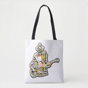 Feel the Blues – Artistic Guitar Design Tote Bag
