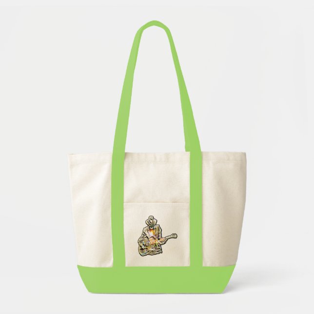 Feel the Blues – Artistic Guitar Design Tote Bag (Front)