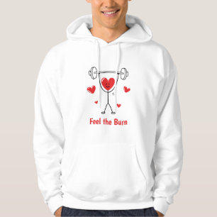 Feel the Burn Heart Workout Funny Gym  Hoodie