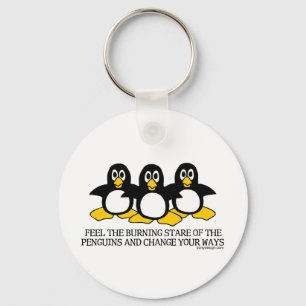 Feel The Burning Stare Of The Penguins Keychain