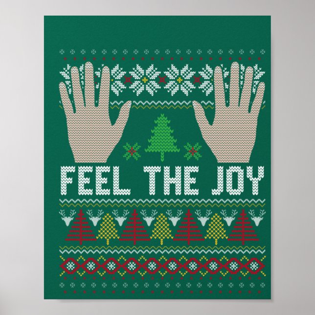 Feel The Joy Ugly Holiday Design Poster (Front)