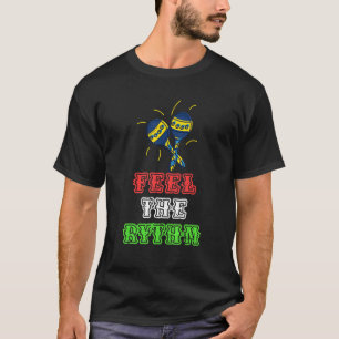 Feel The Rhythm Maracas Mexican Latin Music Sombre T-Shirt