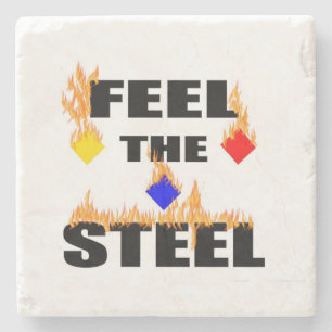 Feel The Steel Fire Football Sports Coasters
