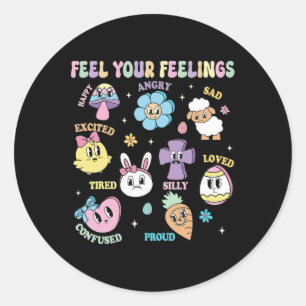 Feel Your Feelings Mental Health Aesthetic Easter Classic Round Sticker