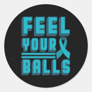 Feel Your World Cancer Day Gift Teal Ribbon Mom Classic Round Sticker