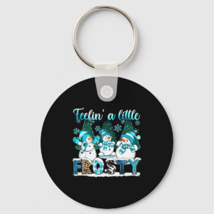 Feelin A Little Frosty Cute Snowman Winter Christm Keychain