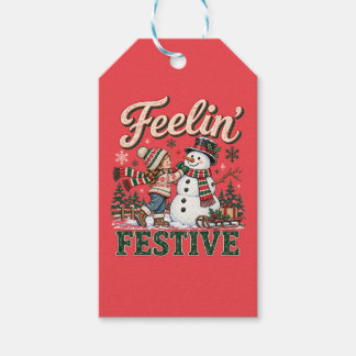 Feelin’ Festive Christmas Snowman Kids Gift Tags