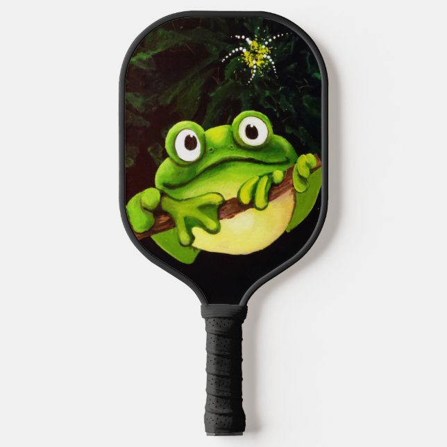 Feelin' Froggy Green Frog Pickleball Paddle (Front)
