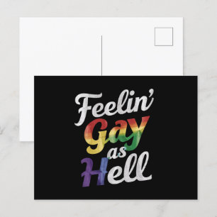 Feelin' Gay As Hell LGBT Pride  Postcard