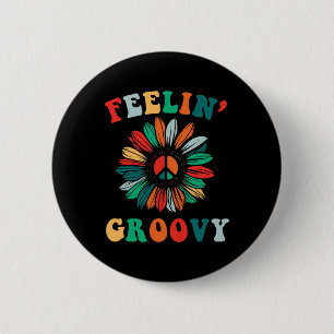 Feelin' Groovy Classic Trippy Hippie 2 Inch Round Button