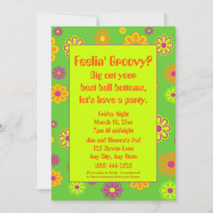 Feelin' Groovy Flower Power Party Invitation