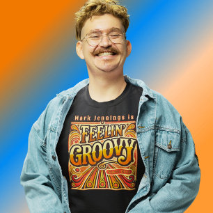 Feelin Groovy Personalized Retro 70s Vintage  Tri-Blend Shirt