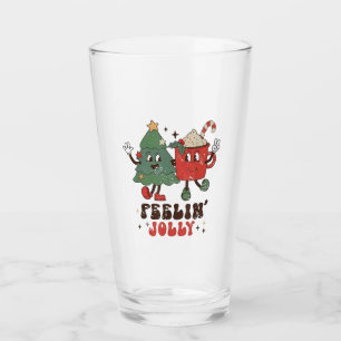 Feelin' Jolly Christmas Hot Cacoa Groovy Christmas Glass