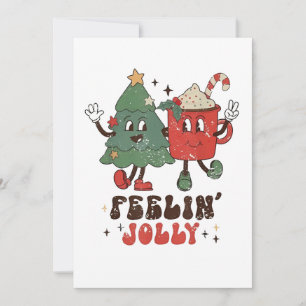 Feelin' Jolly Christmas Hot Cacoa Groovy Christmas Invitation