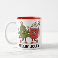 Feelin Jolly Christmas Tree Coffee Lover Winter
