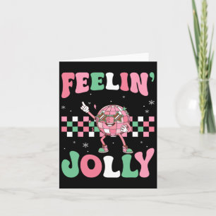 Feelin Jolly Disco Santa Present Music Christmas P Card