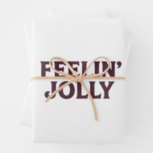Feelin' Jolly Funny Christmas Spirit Wrapping Paper Sheet